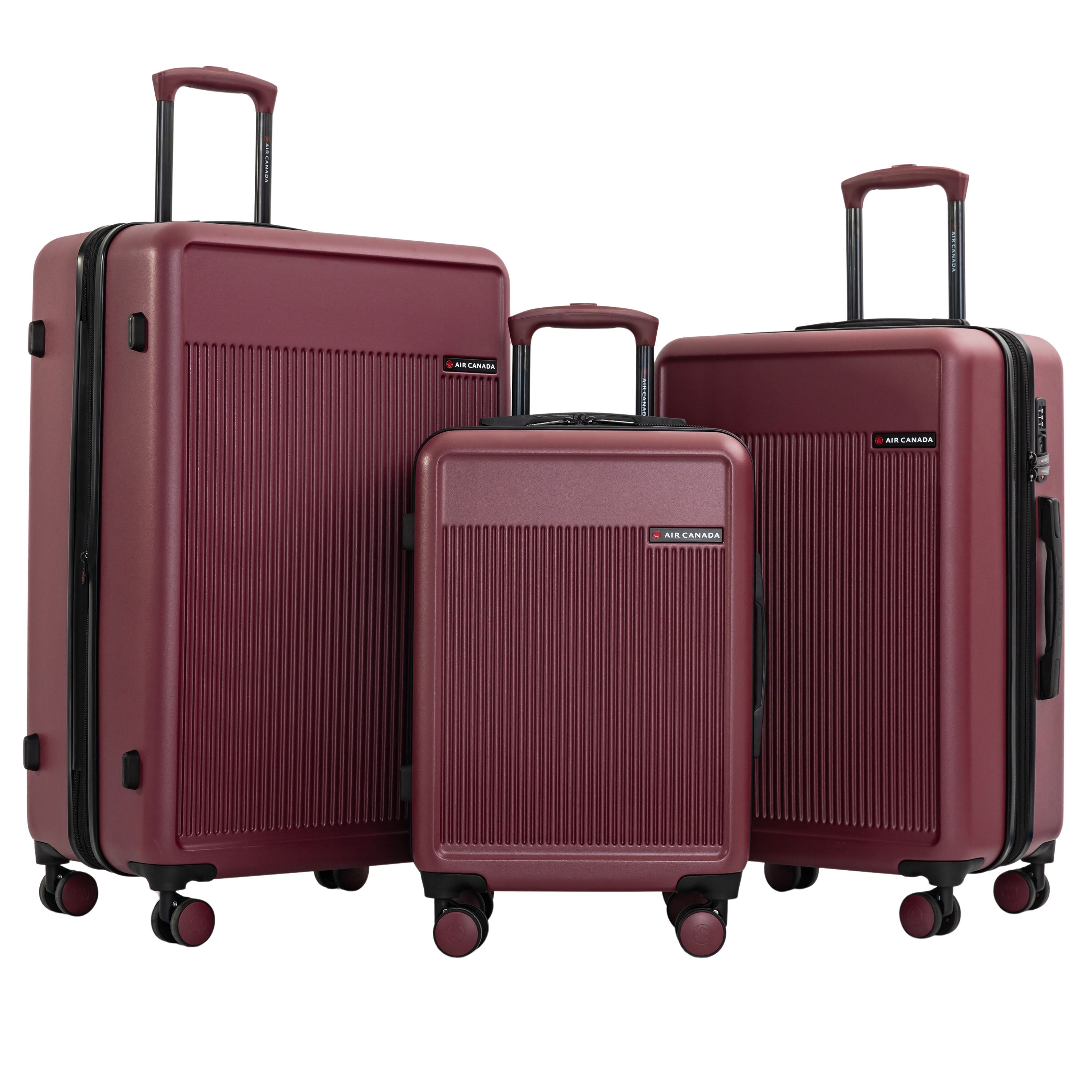 Air Canada Luggage Red Air Canada True North Spinner 3-Piece Luggage Set