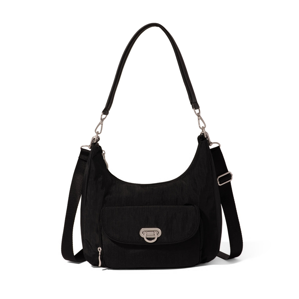 Baggallini Bags Black Baggallini Coastal Flip Lock Half Moon Bag