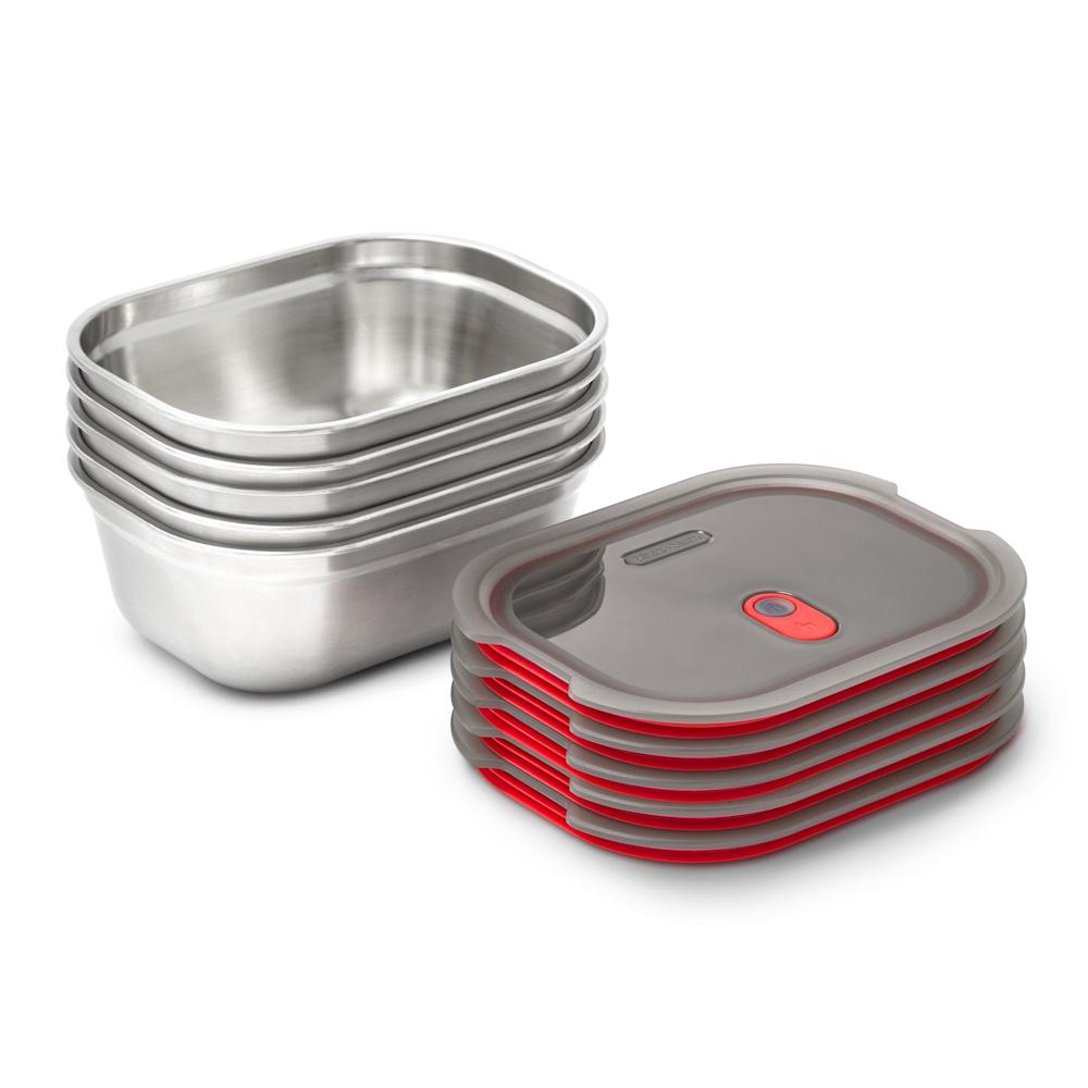 Black + Blum Travel Accessories Grey/Red Black + Blum Steel Food Box - Medium