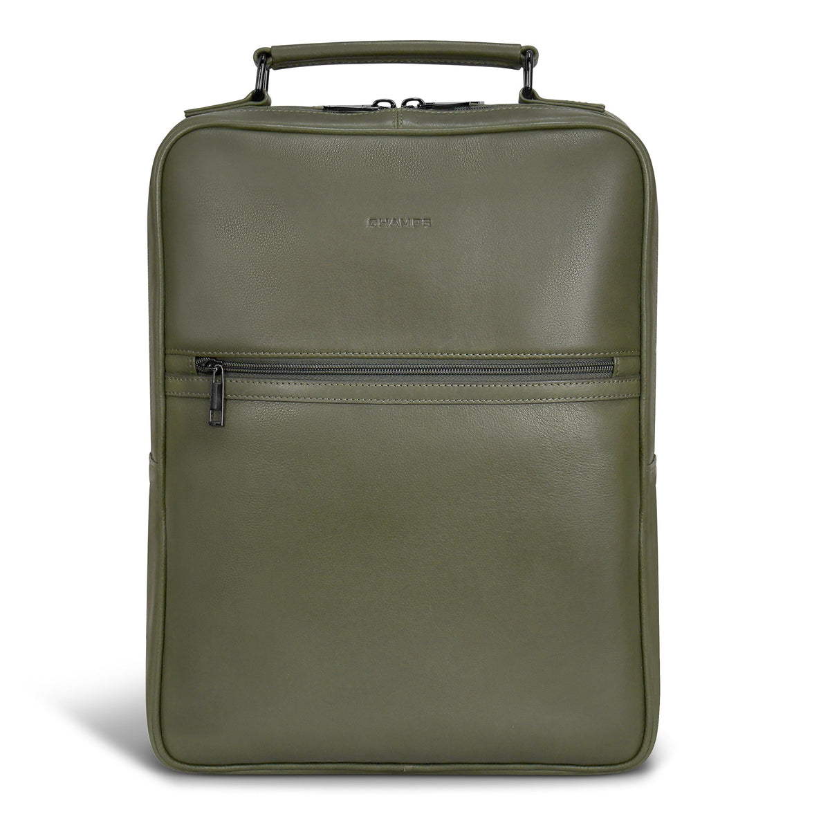 Champs Backpacks Khaki Champs Onyx Leather Compact Backpack