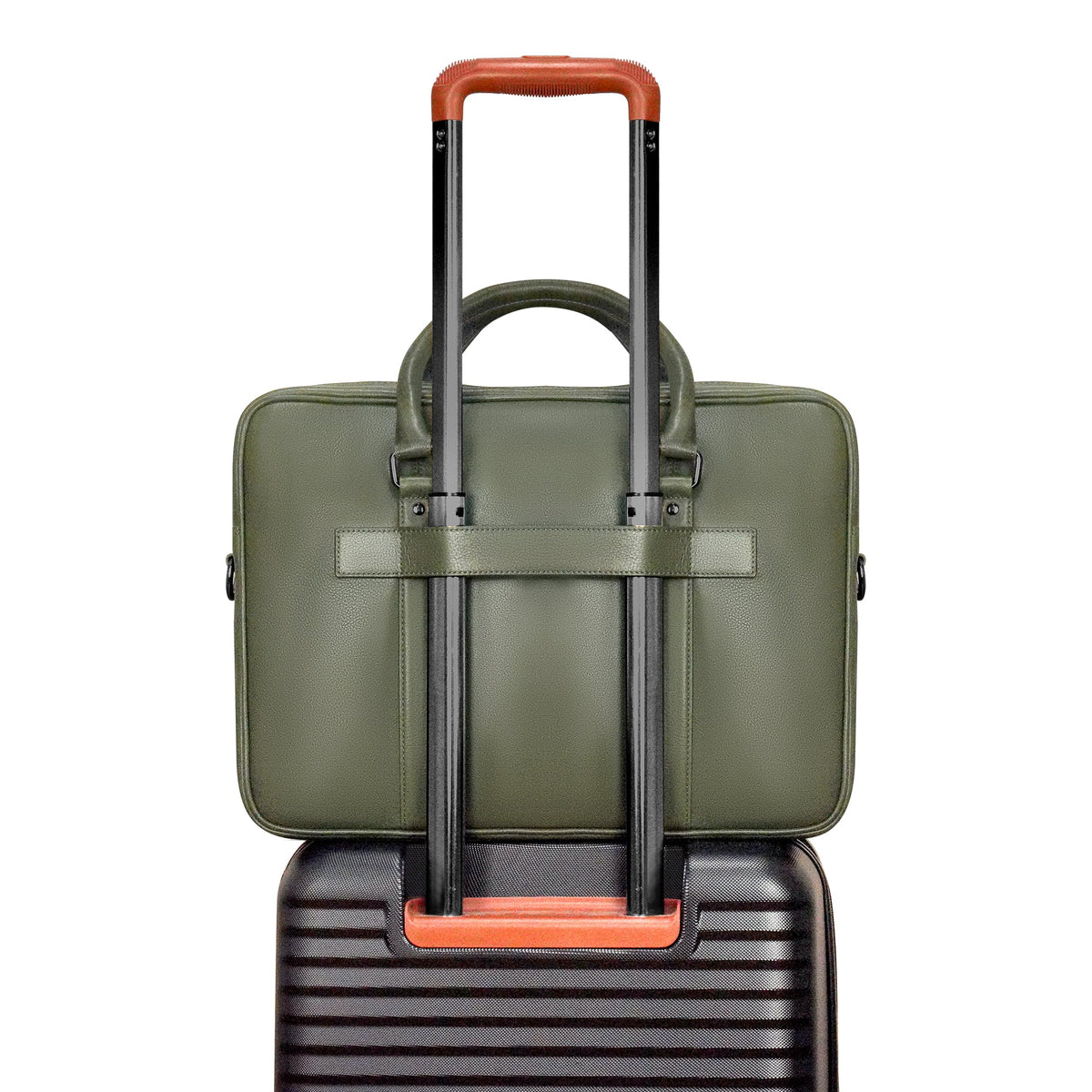 Champs Briefcases Champs Onyx Leather Slim Briefcase