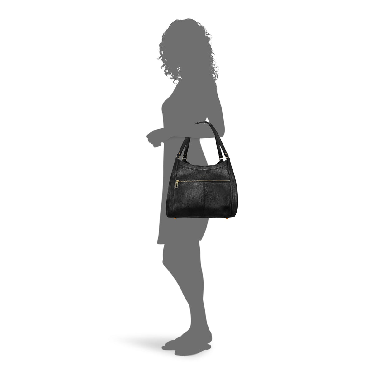 Champs Handbags Black Champs Gala Leather Hobo Bag