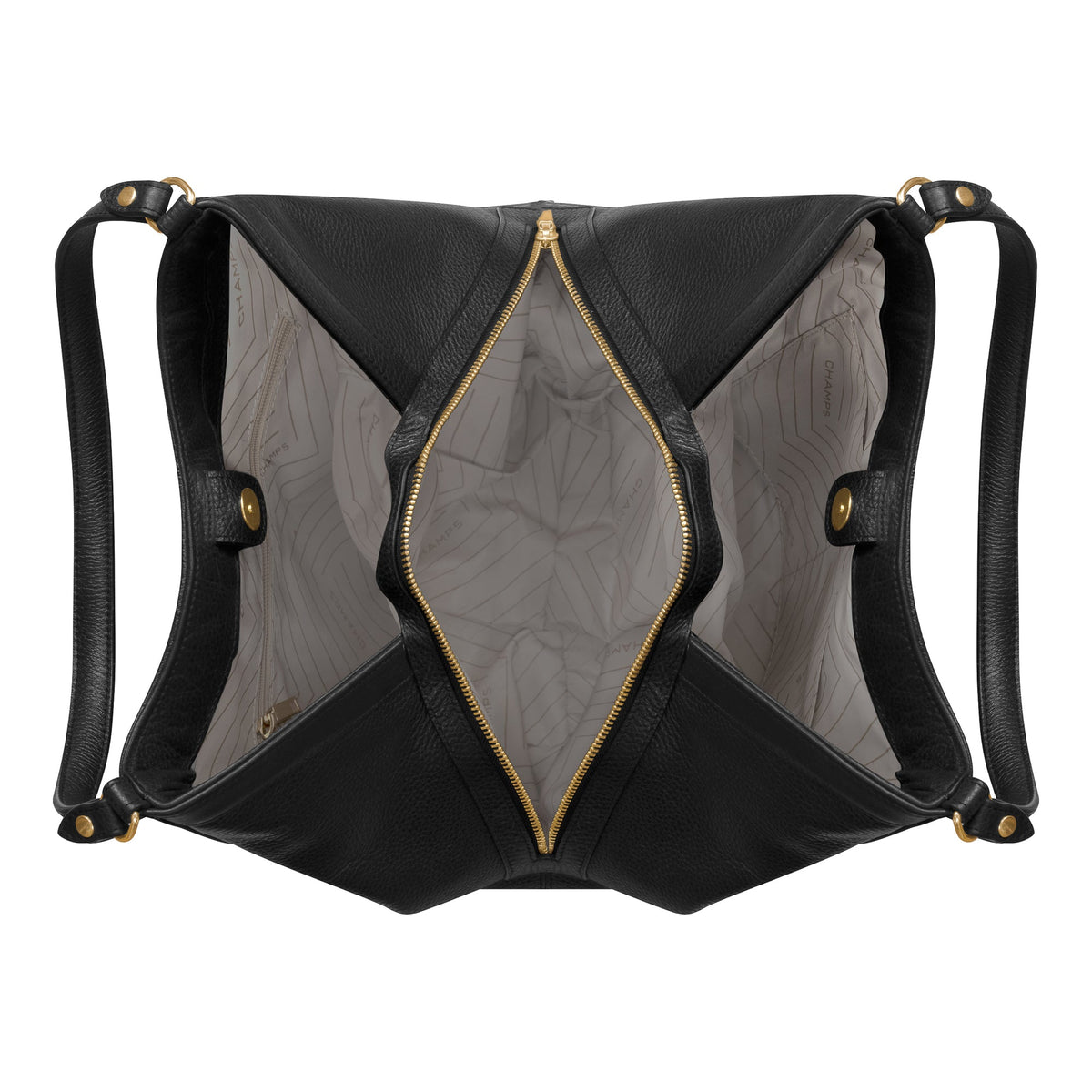 Champs Handbags Black Champs Gala Leather Hobo Bag