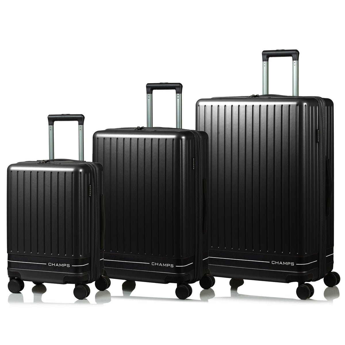 Champs Luggage Black Champs Fresh II Expandable 3-Piece Luggage Set