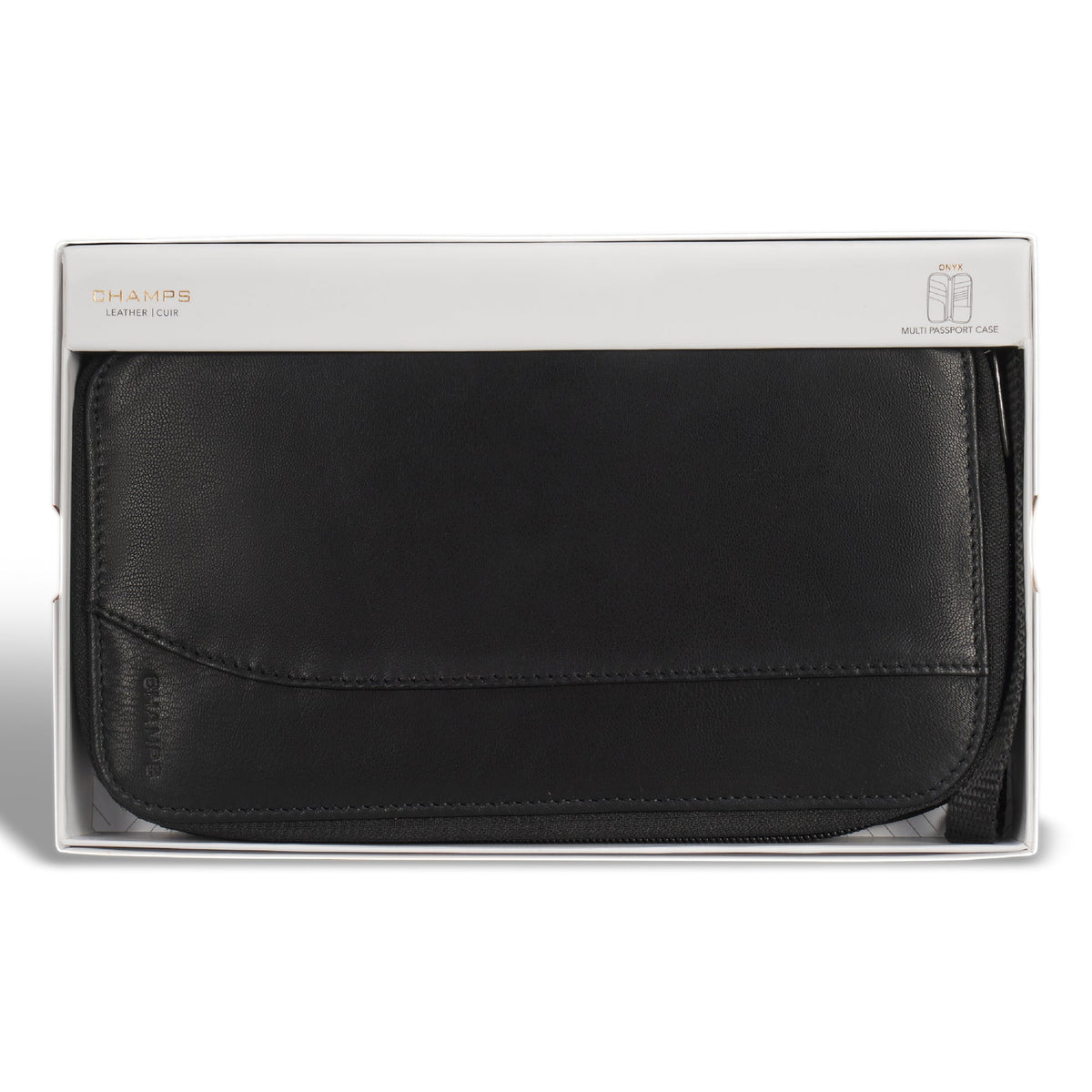 Champs Passport Case Champs Onyx Leather Multi Passport Case