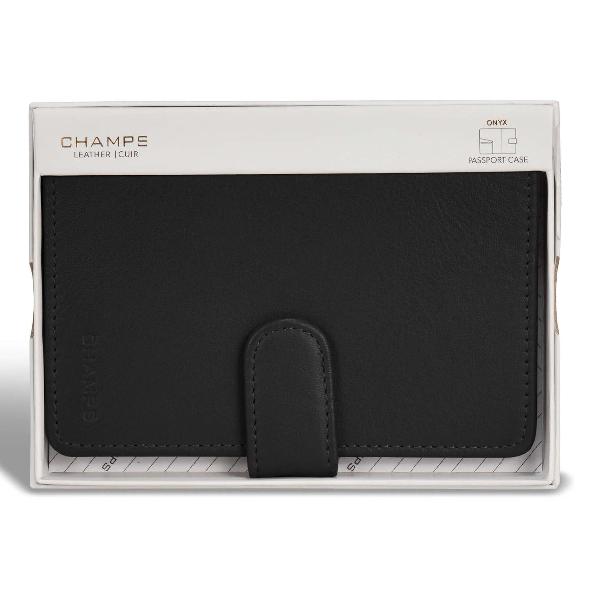 Champs Passport Case Champs Onyx Leather Passport Case