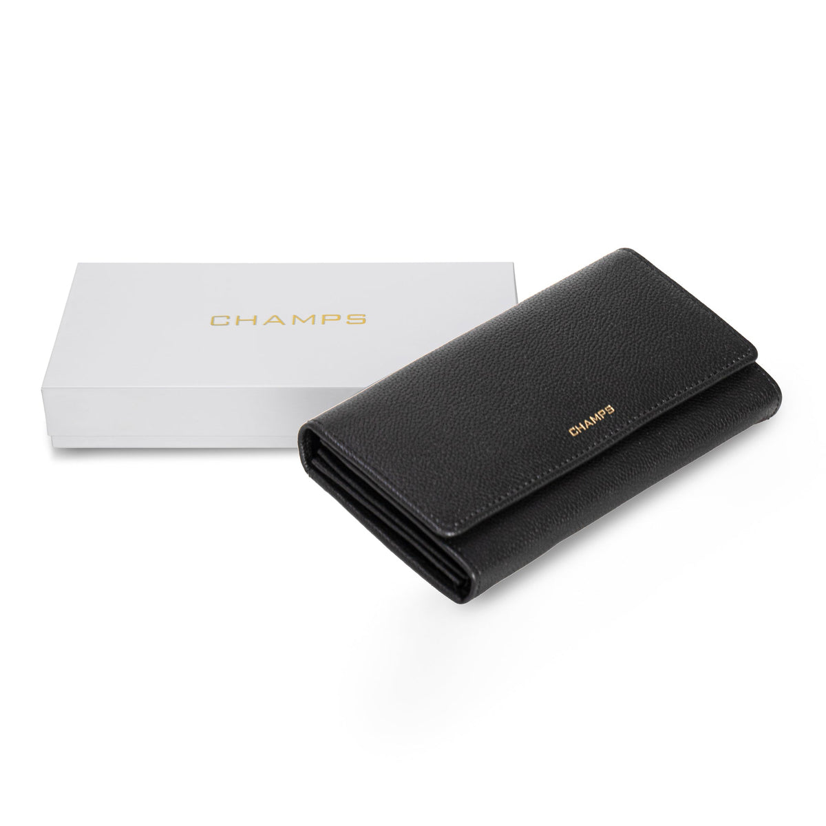 Champs Wallets Black Champs Gala Leather Flap-Clutch Wallet