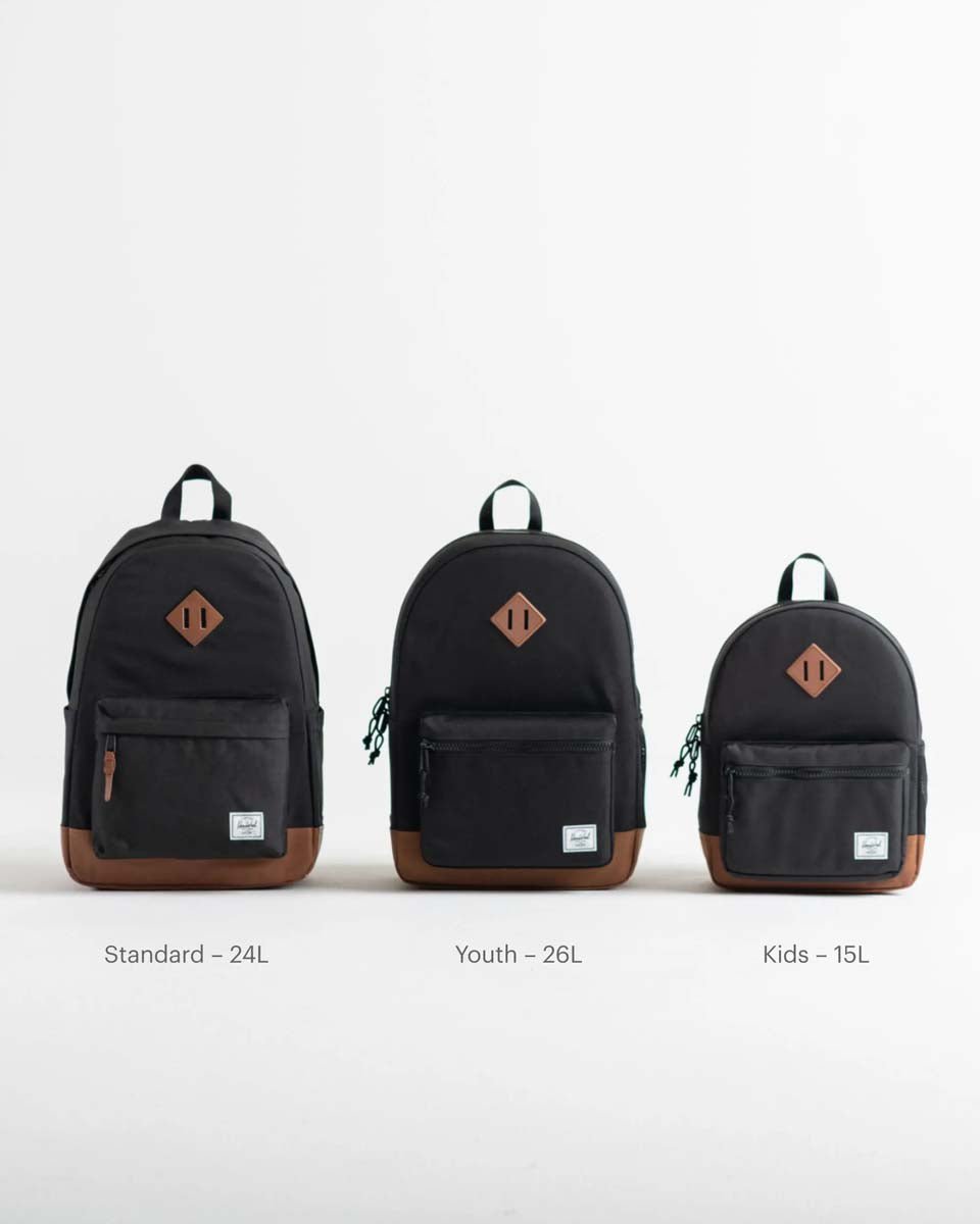 Herschel Backpacks Black/Tan Herschel Heritage Backpack - Black/Tan