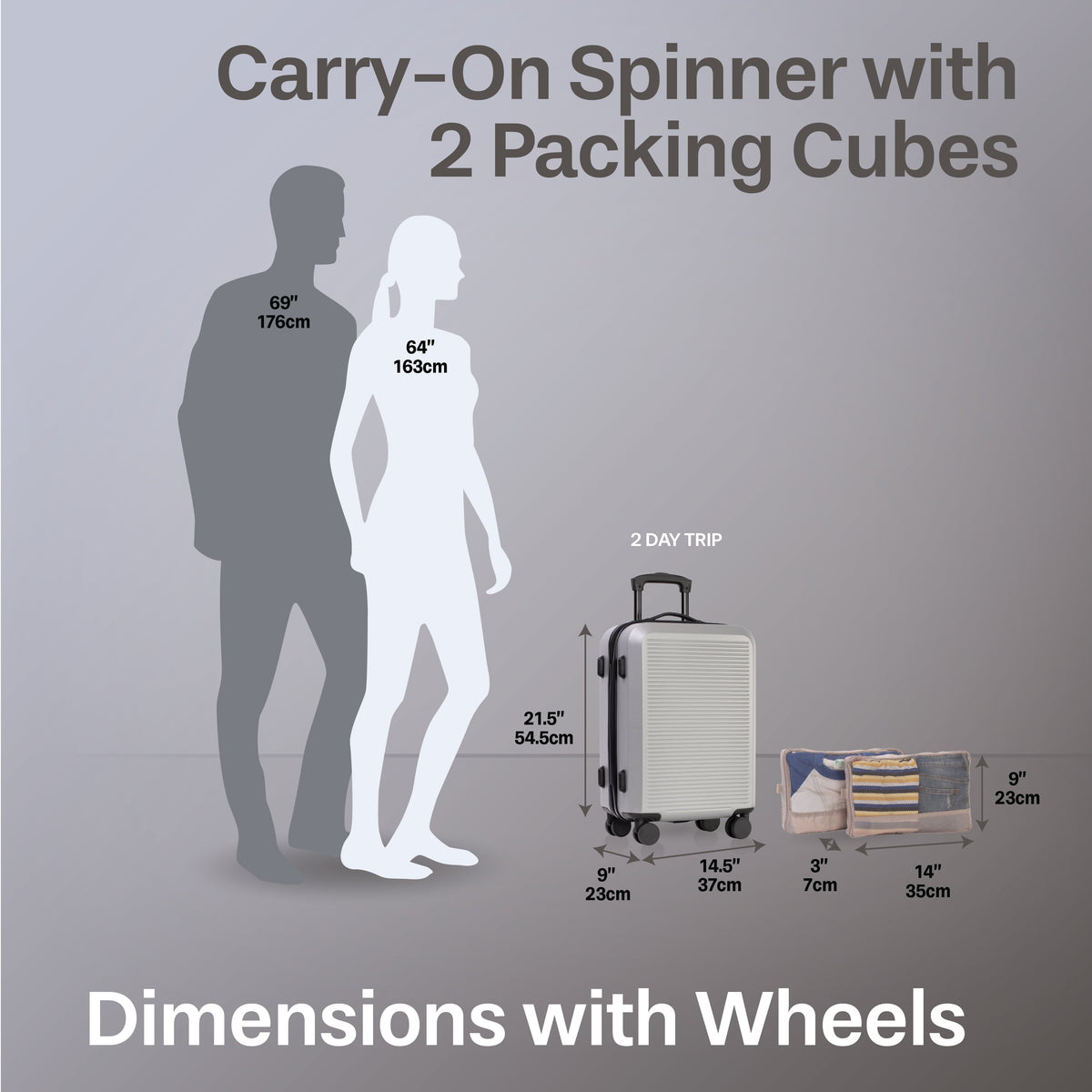 Jetstream Luggage Jetstream 3-Piece Carry-On Luggage & Packing Cube Set
