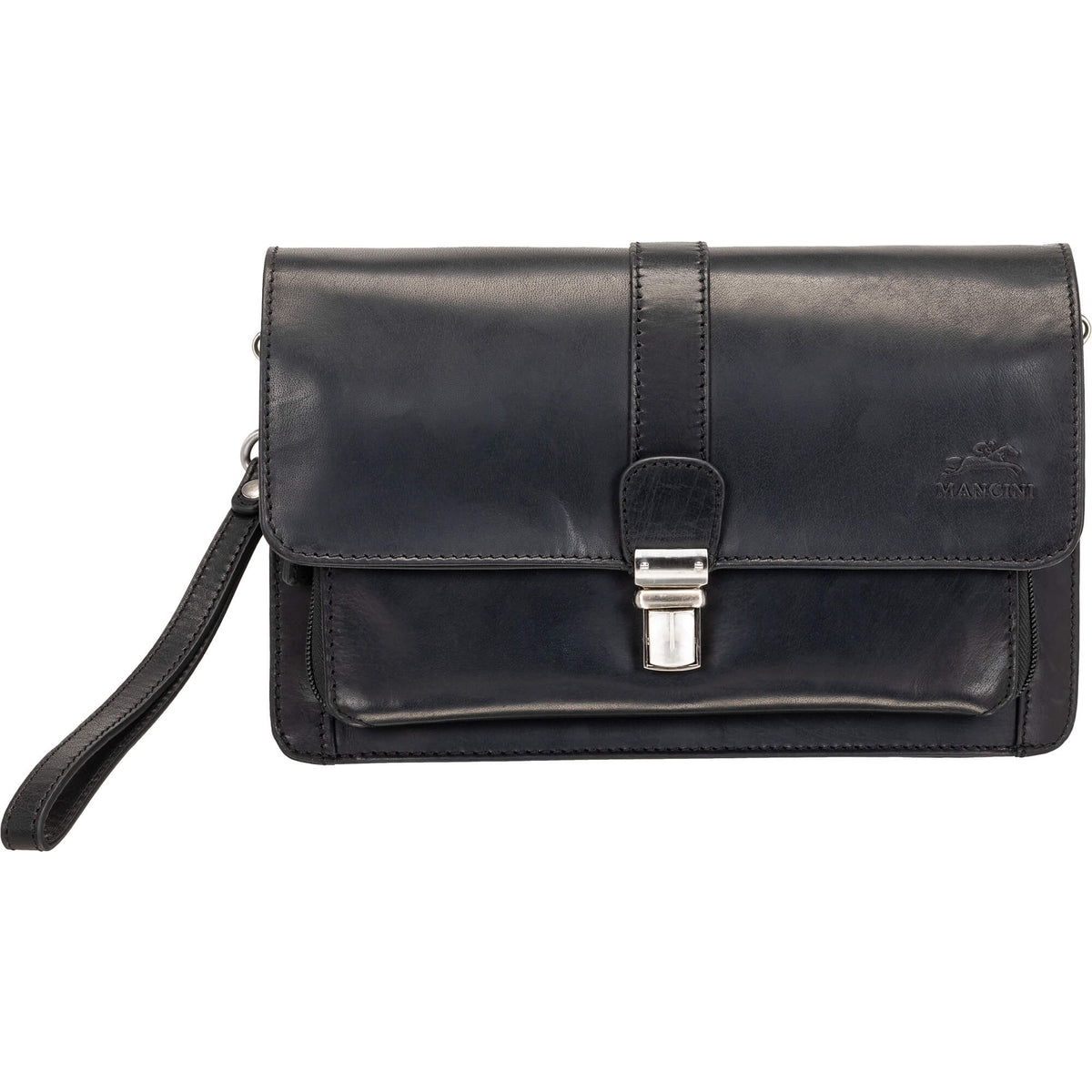 Mancini Bags Black Mancini Buffalo Unisex Bag with Front Organizer