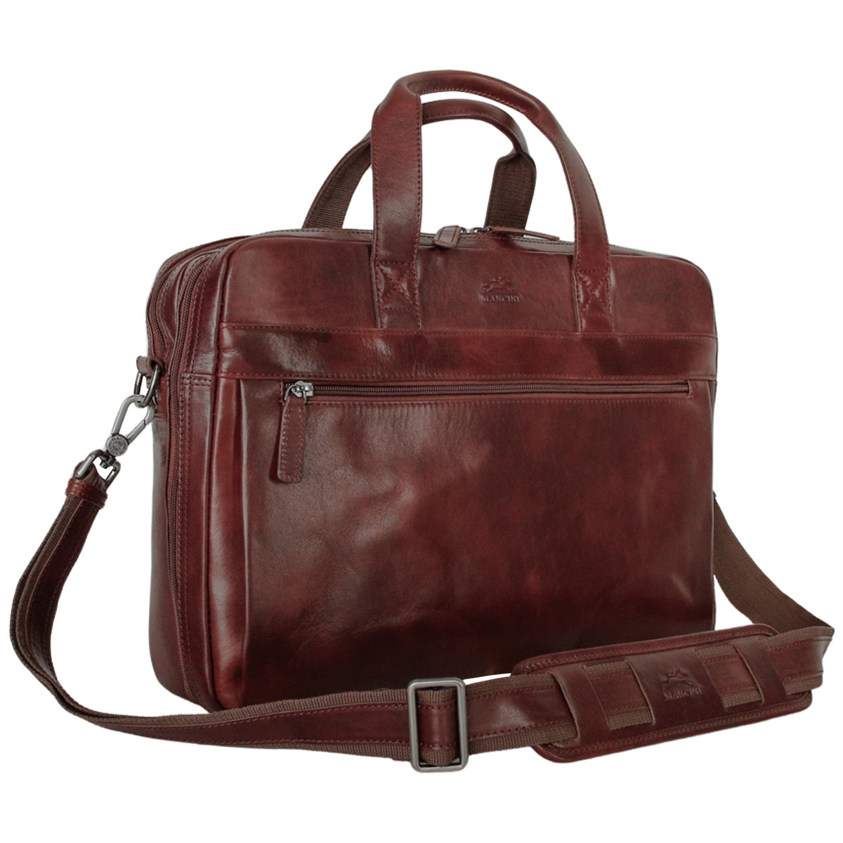 Mancini Briefcases Mancini Pelle D’oro Double Compartment 15.6” Laptop and Tablet Briefcase