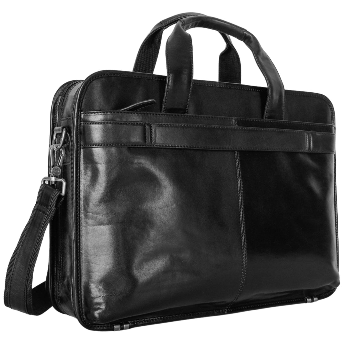 Mancini Briefcases Mancini Pelle D’oro Double Compartment Top Zipper 15.6” Laptop / Tablet Briefcase