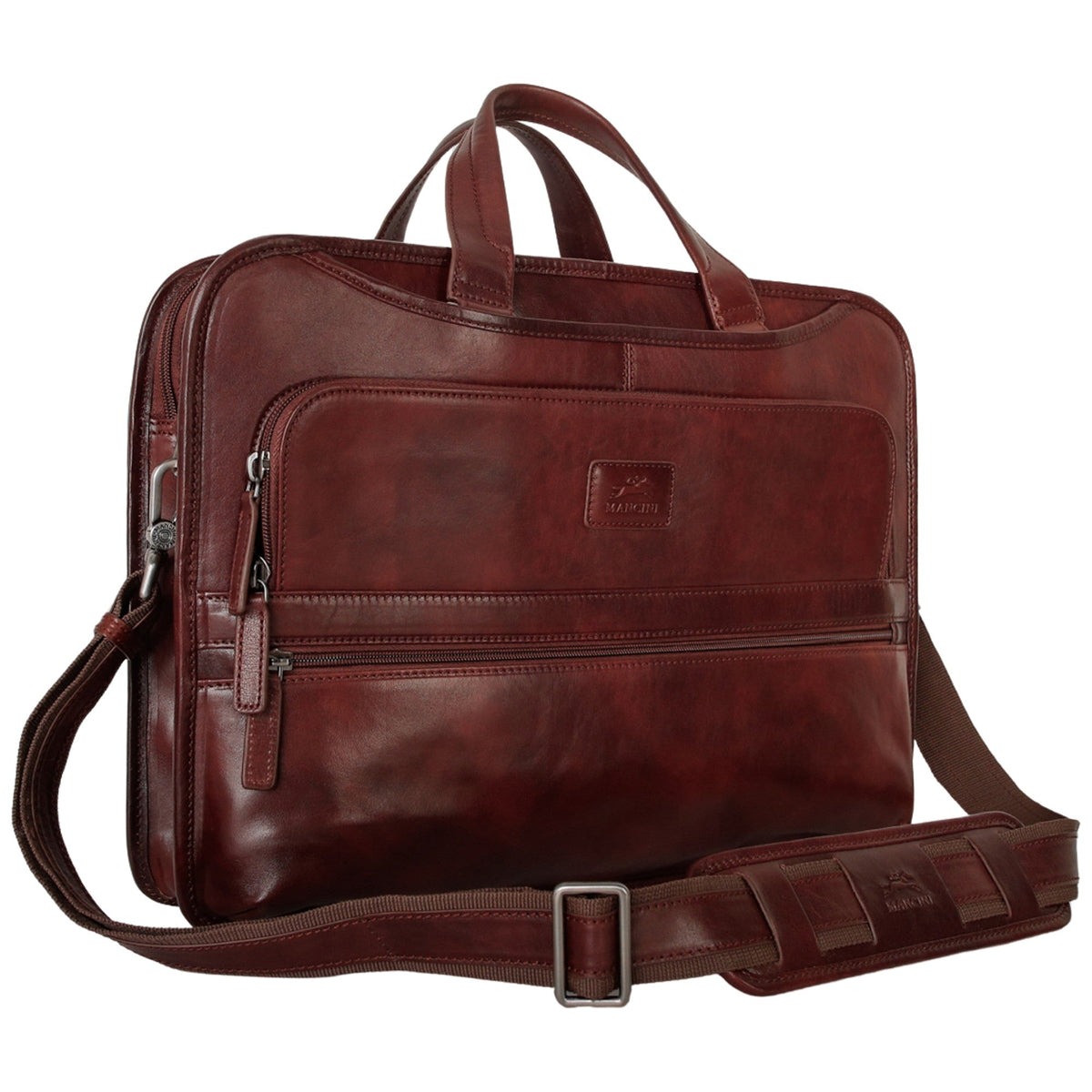Mancini Briefcases Mancini Pelle D’oro Triple Compartment 15.6” Laptop / Tablet Briefcase