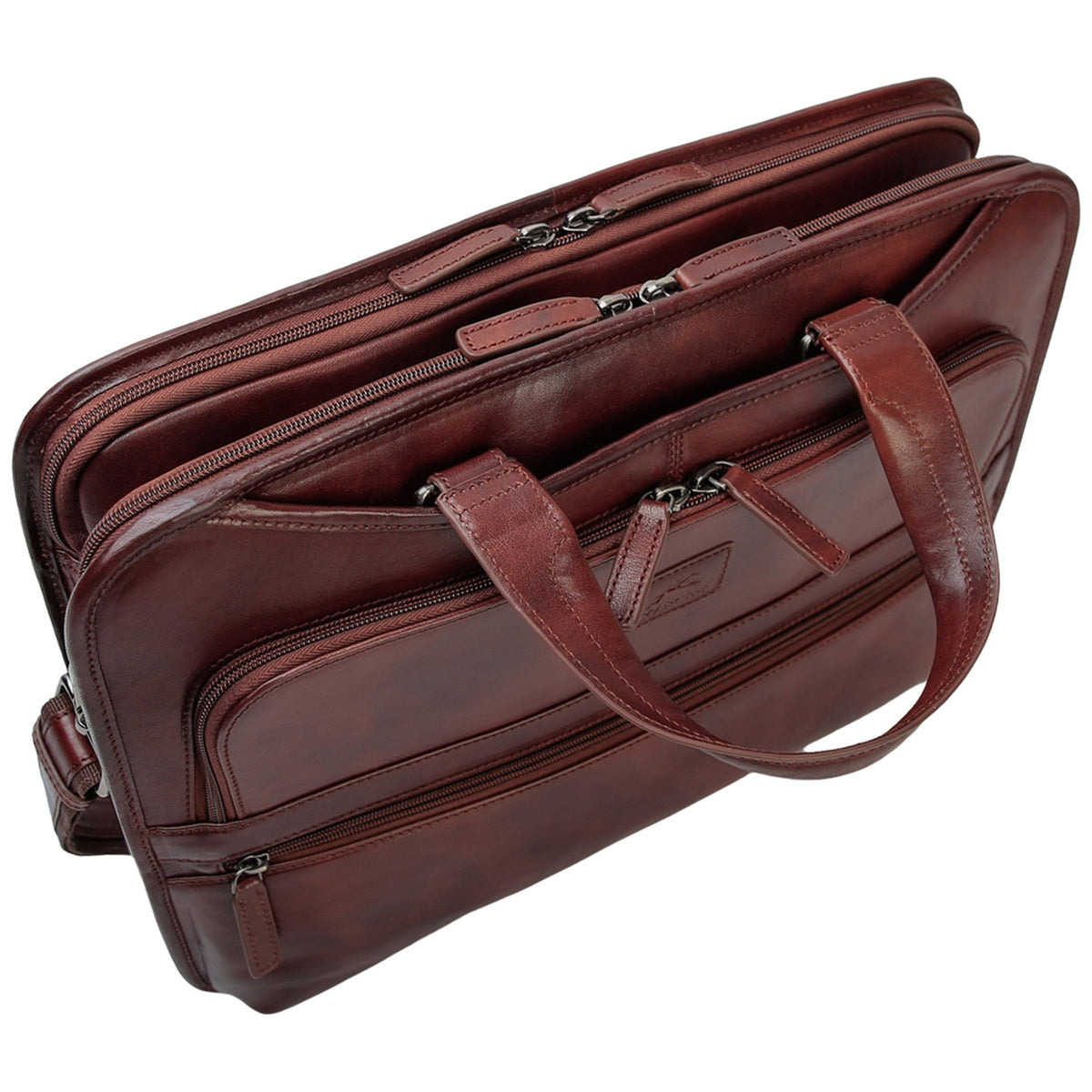 Mancini Briefcases Mancini Pelle D’oro Triple Compartment 15.6” Laptop / Tablet Briefcase