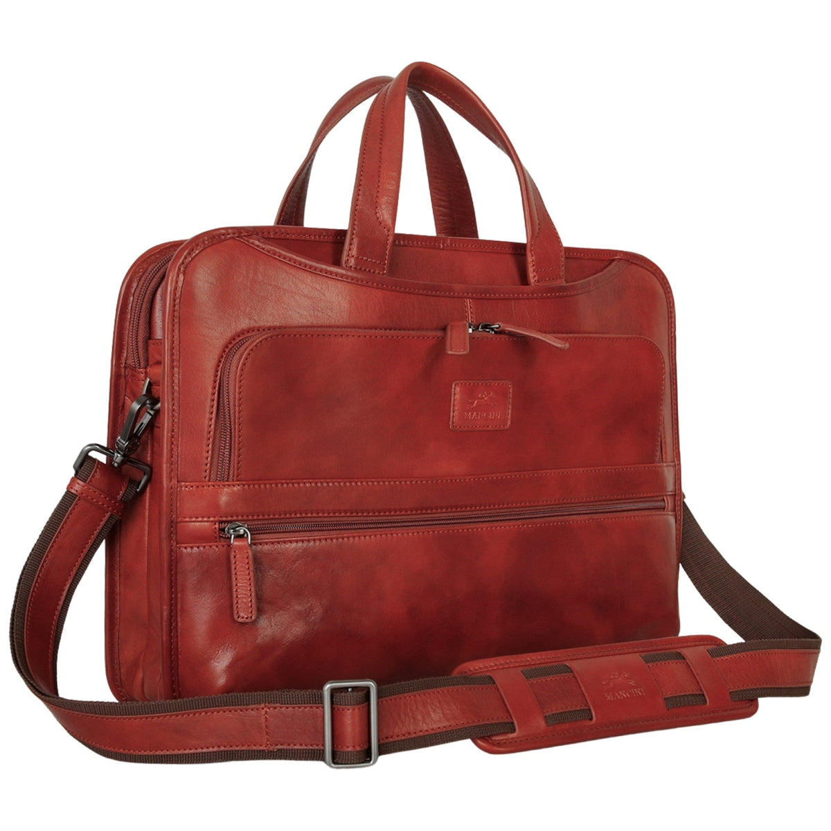 Mancini Briefcases Mancini Pelle D’oro Triple Compartment 15.6” Laptop / Tablet Briefcase