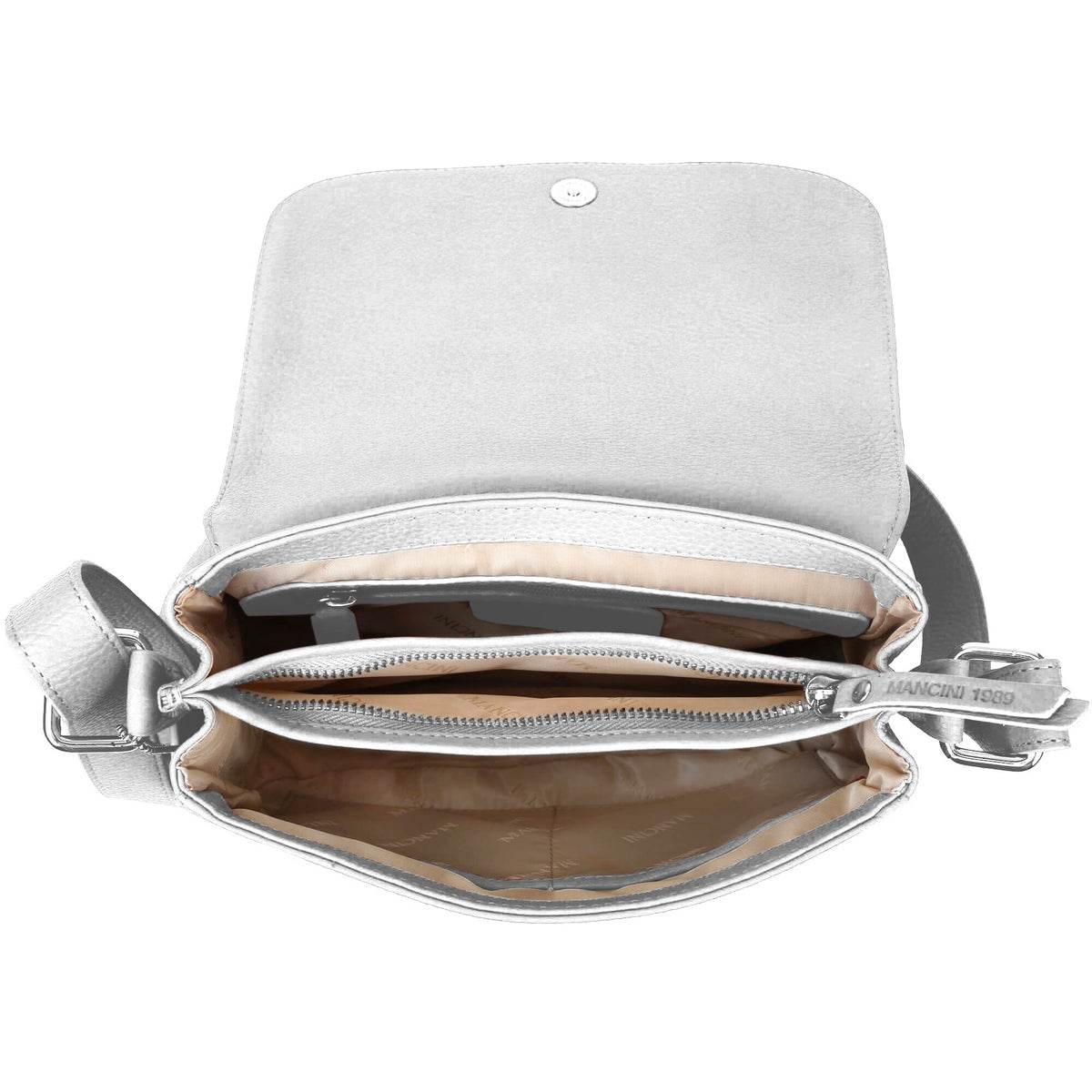 Mancini Cross-Body Bag Mancini Pebbled Alison Crossbody Handbag