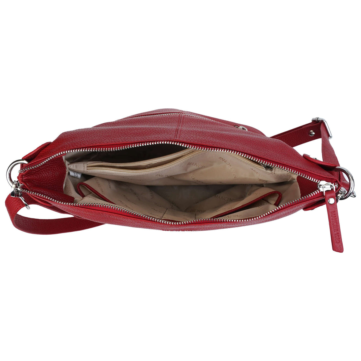 Mancini Cross-Body Bag Mancini Pebbled Susan Crossbody Hobo