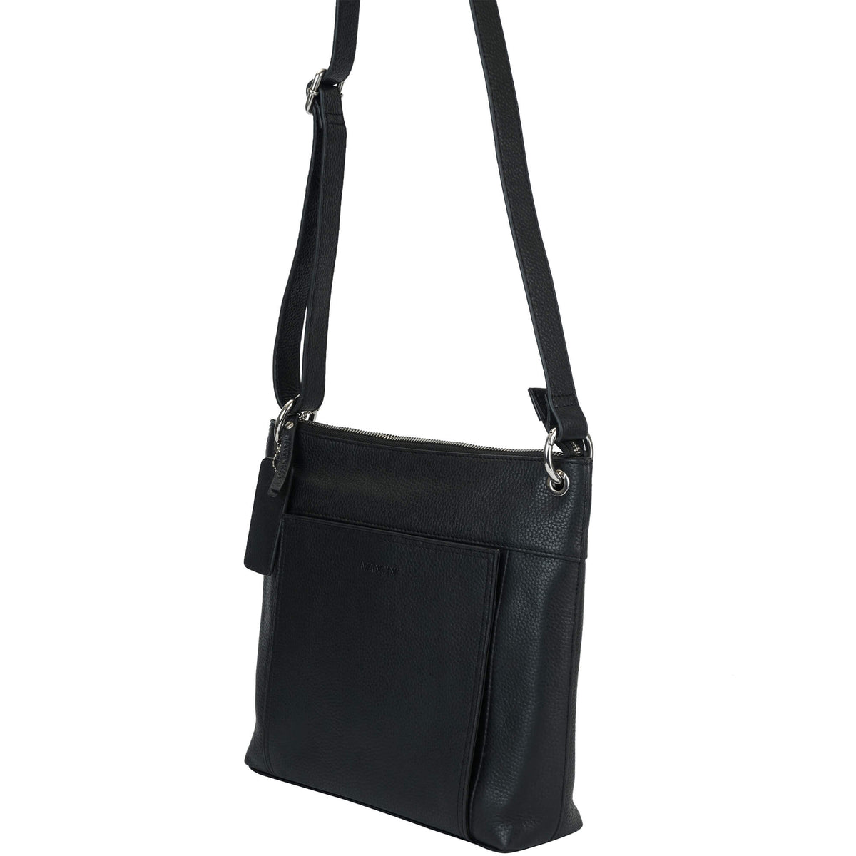 Mancini Cross-Body Bag Mancini Pebbled Trish Crossbody Handbag with Organizer