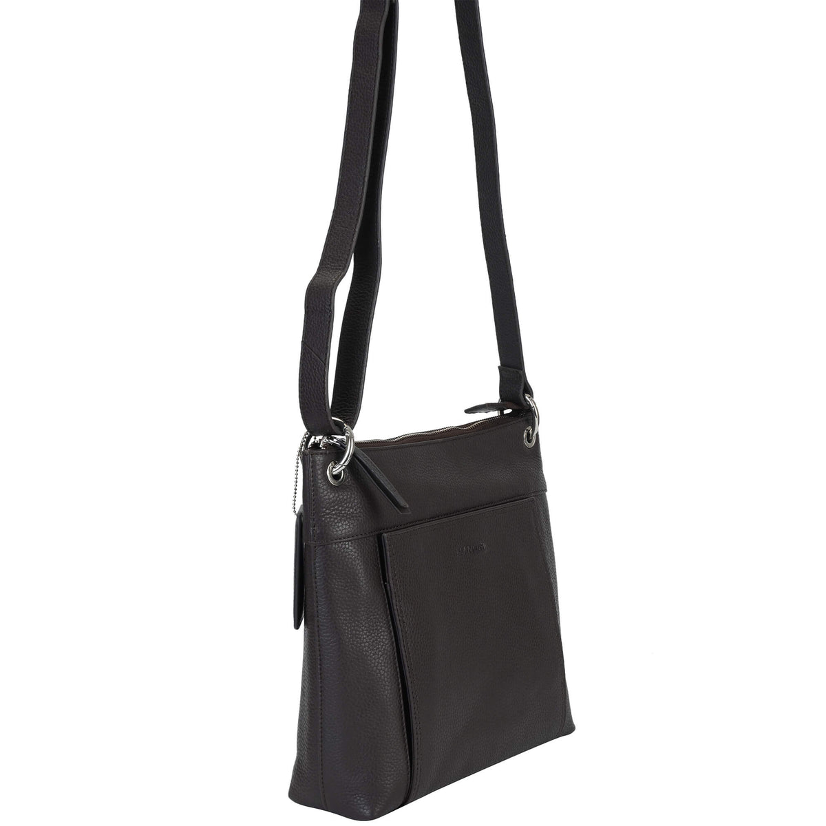 Mancini Cross-Body Bag Mancini Pebbled Trish Crossbody Handbag with Organizer