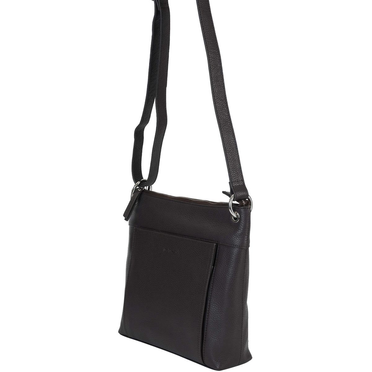 Mancini Cross-Body Bag Mancini Pebbled Trish Crossbody Handbag with Organizer