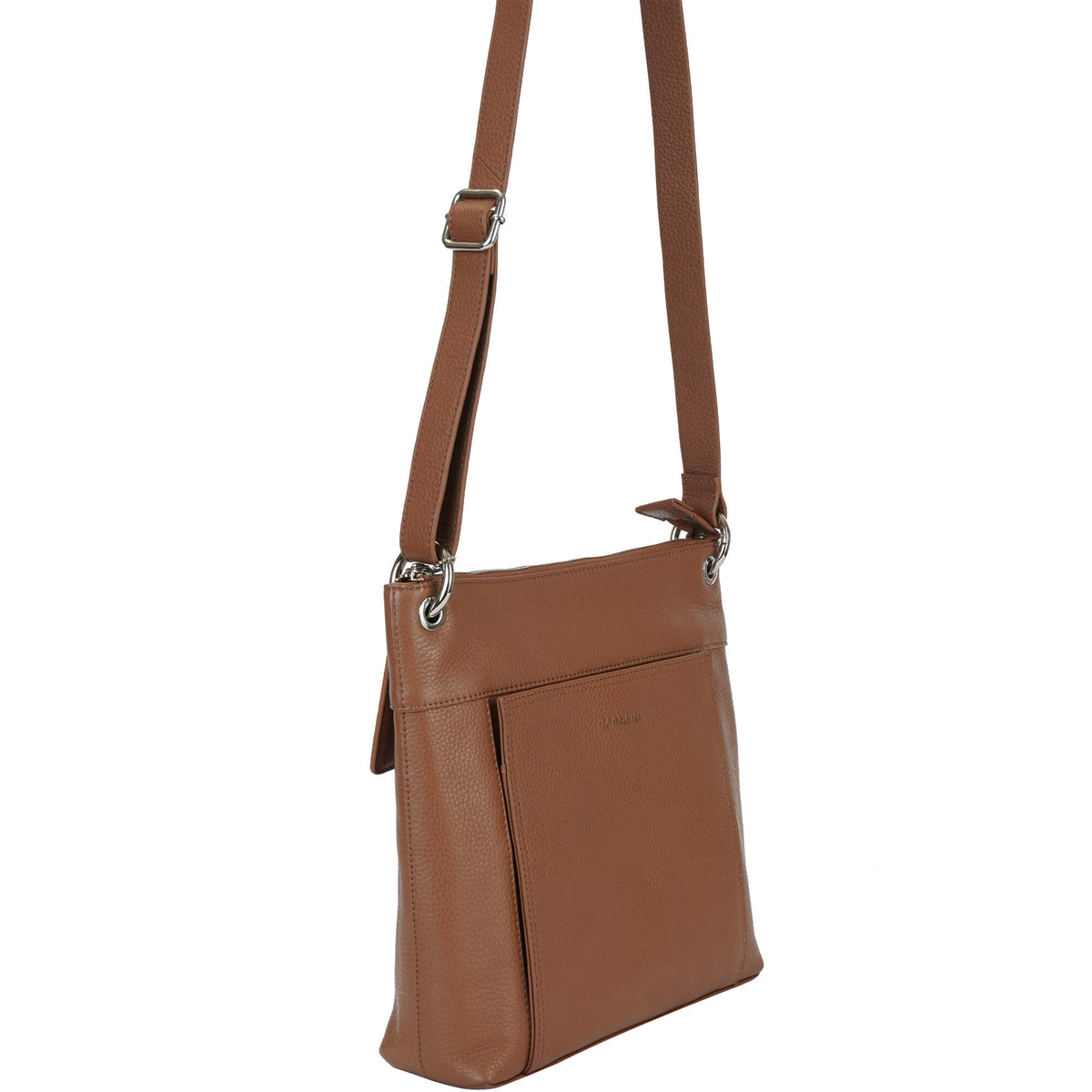 Mancini Cross-Body Bag Mancini Pebbled Trish Crossbody Handbag with Organizer