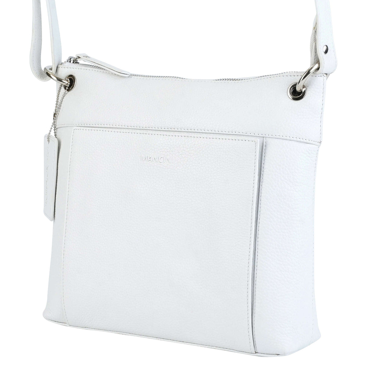 Mancini Cross-Body Bag Mancini Pebbled Trish Crossbody Handbag with Organizer
