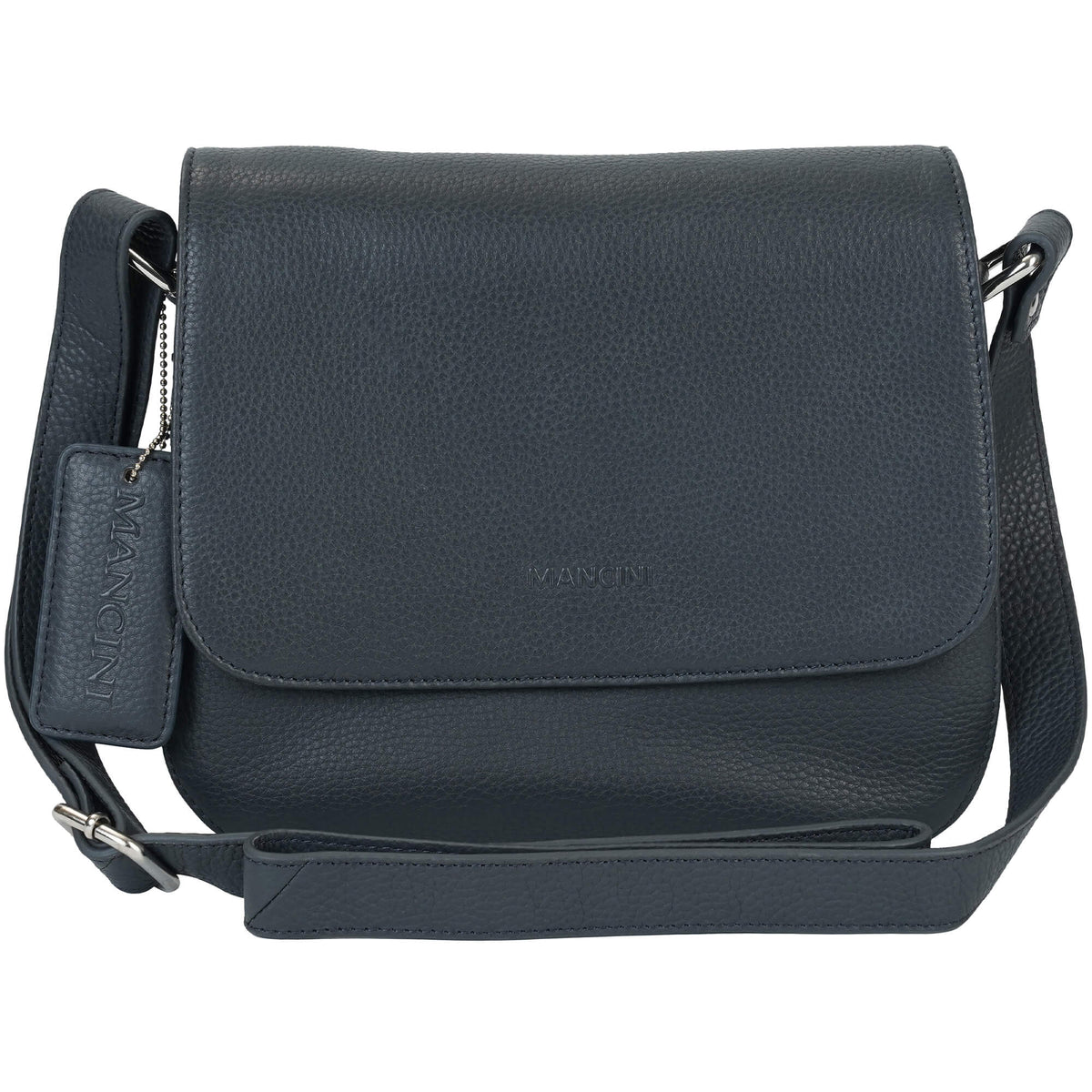 Mancini Cross-Body Bag Navy Mancini Pebbled Alison Crossbody Handbag