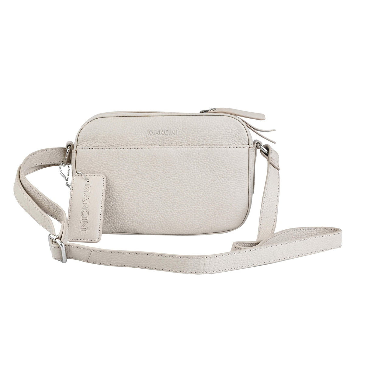 Mancini Cross-Body Bag Taupe Mancini Pebbled Clara Small Crossbody Bag
