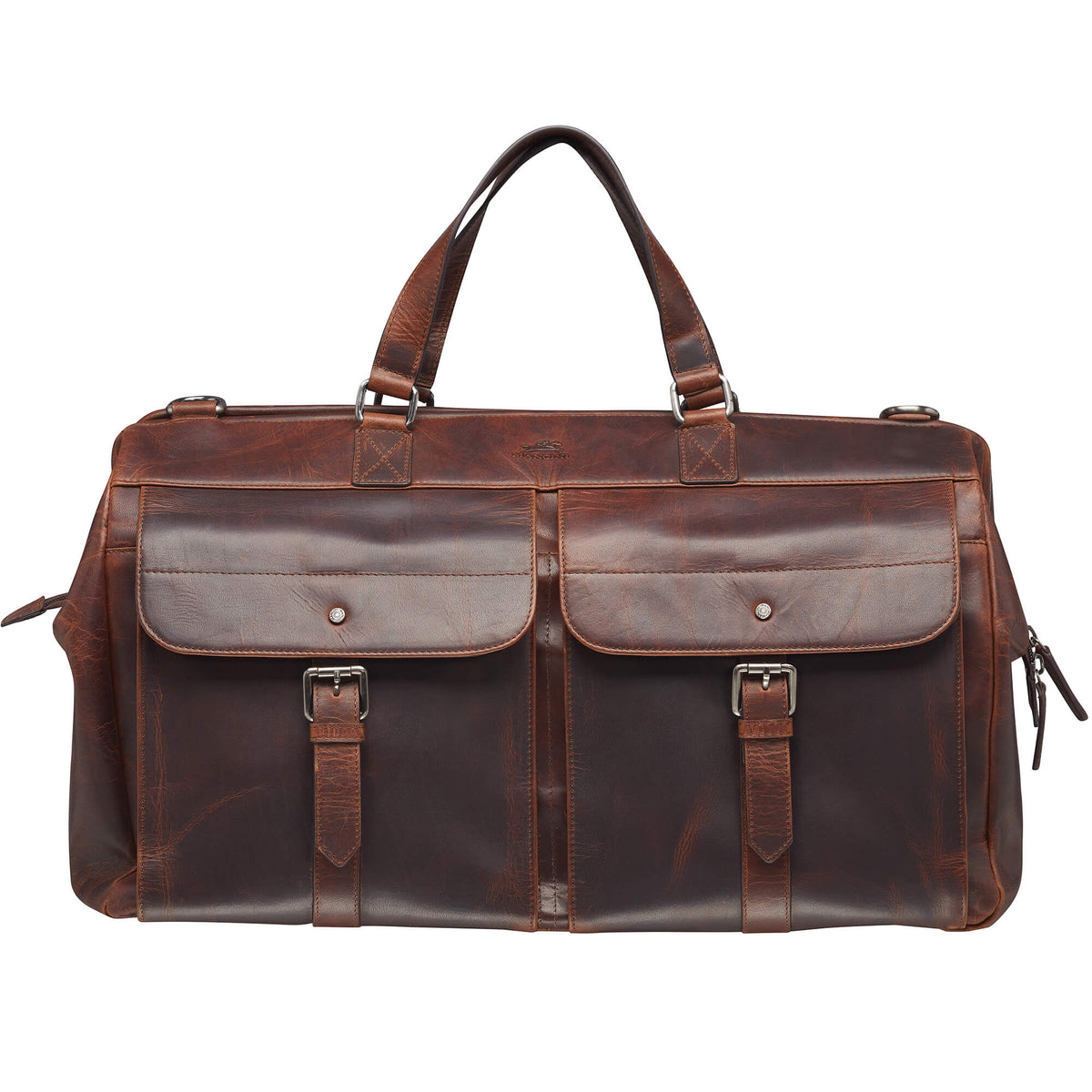 Mancini Duffles Brown Mancini Buffalo Dowel Rod Duffle Bag for Carry-On Travel