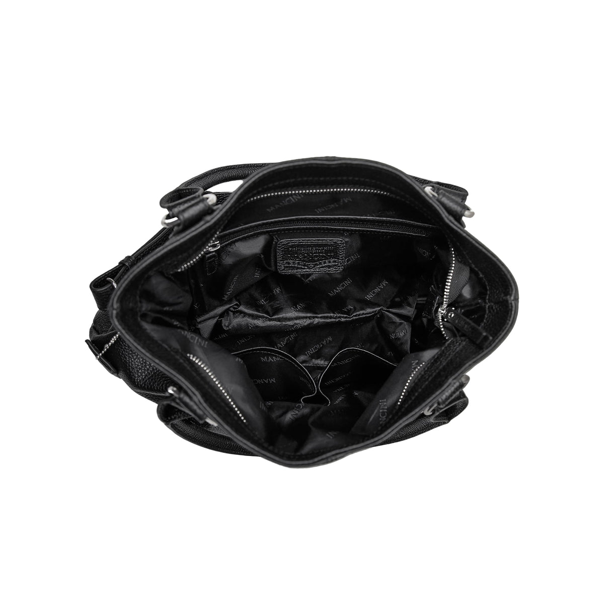 Mancini Handbags Black Mancini Melanie Large Convertible Shoulder Bag