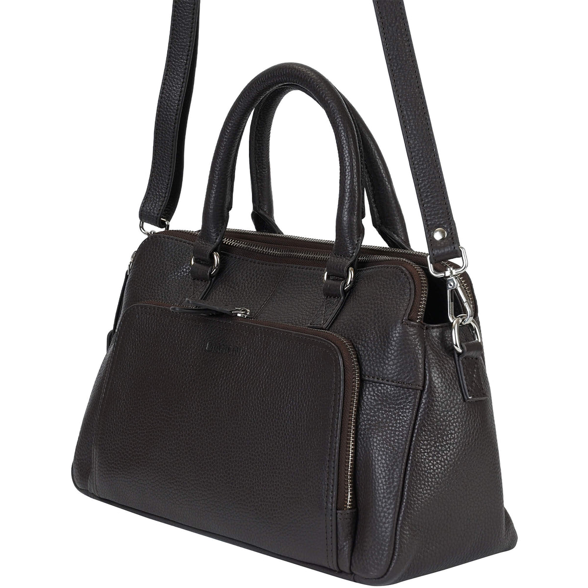 Mancini Handbags Mancini Pebbled Jennifer Leather Satchel Bag