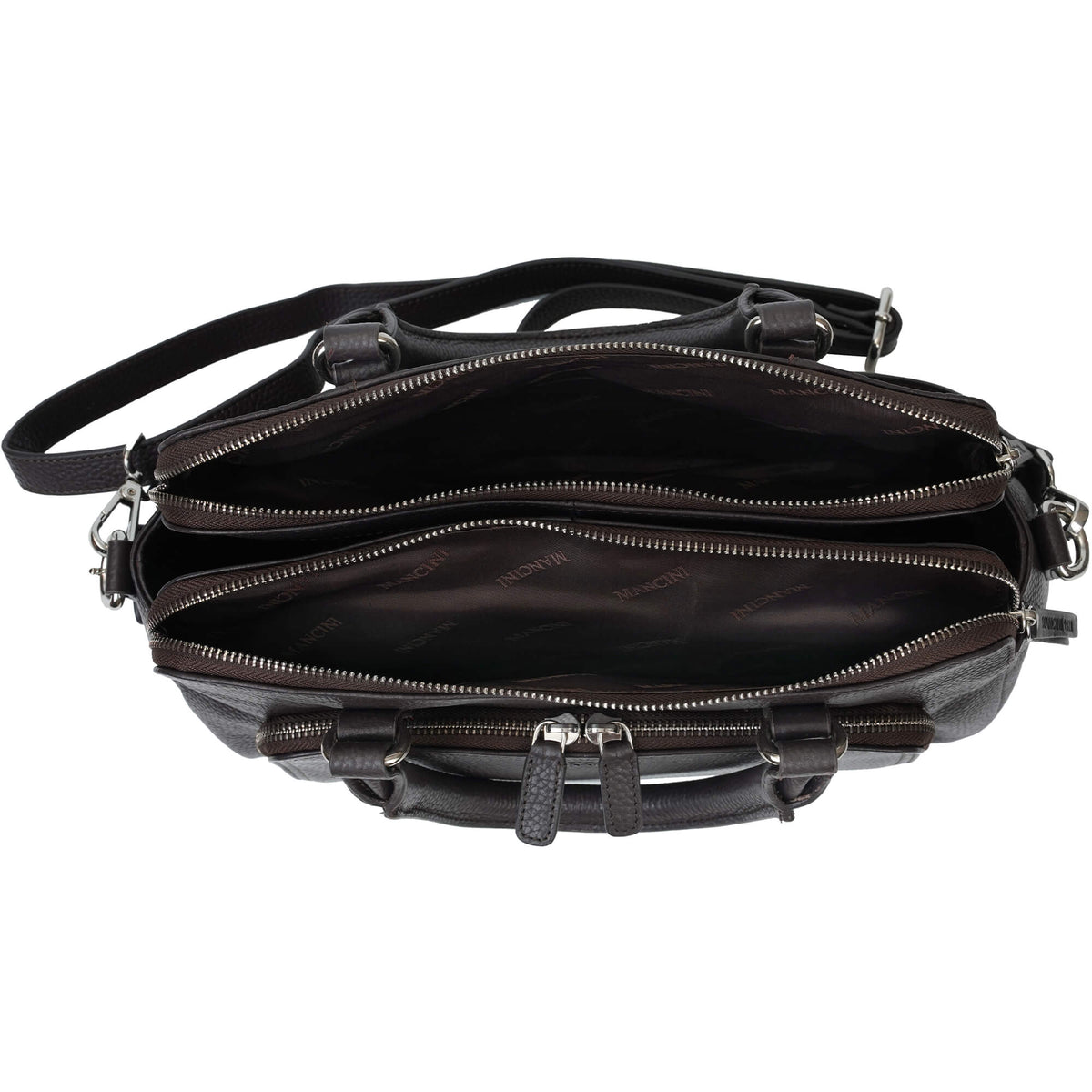 Mancini Handbags Mancini Pebbled Jennifer Leather Satchel Bag