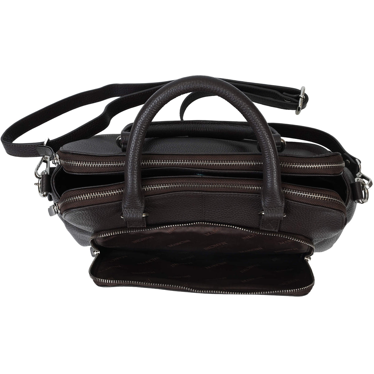 Mancini Handbags Mancini Pebbled Jennifer Leather Satchel Bag