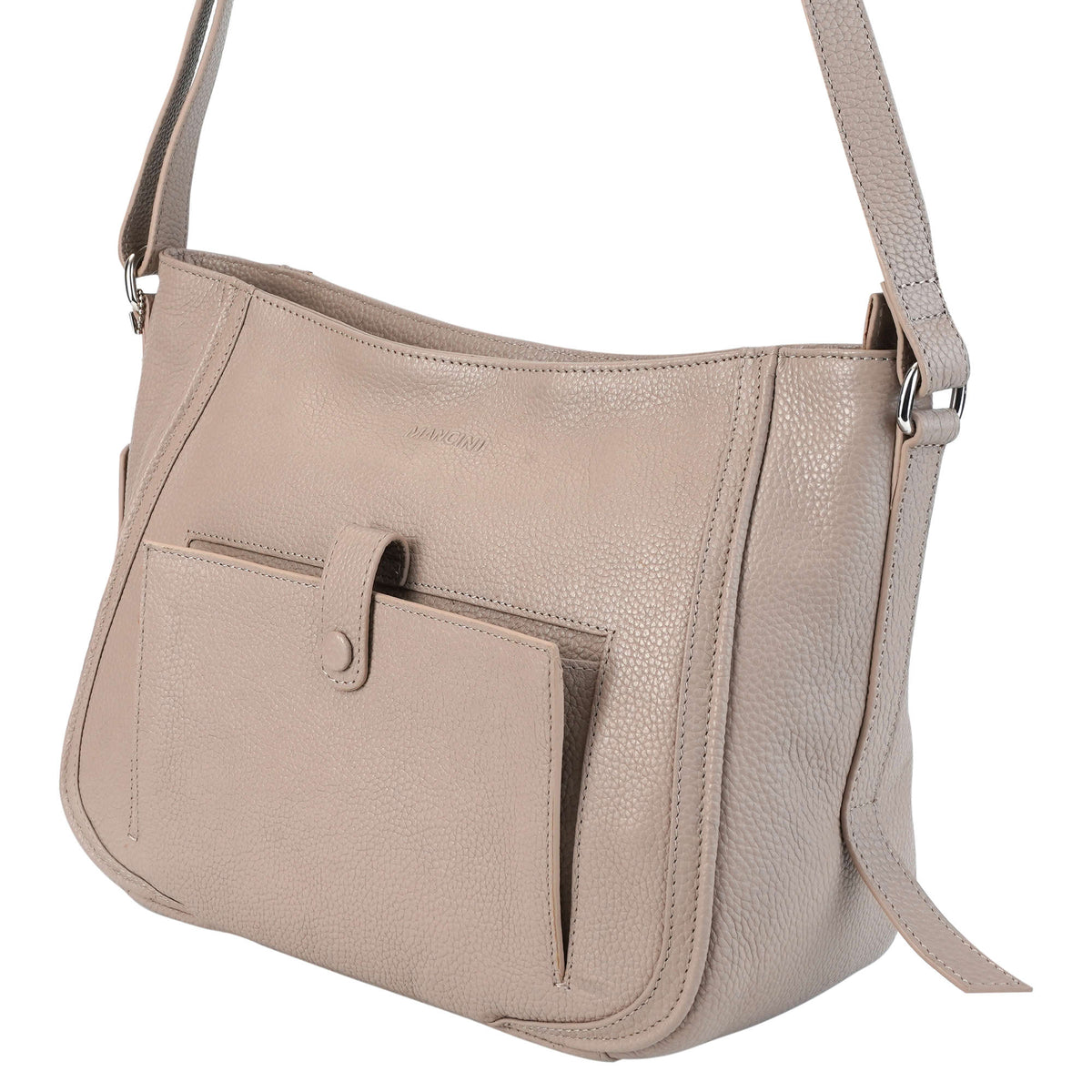 Mancini Handbags Mancini Pebbled Sophia Leather Crossbody Bag