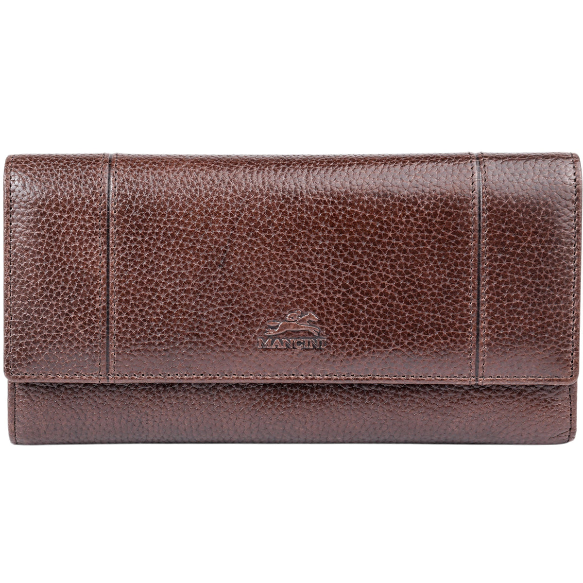 Mancini Wallets Brown Mancini Fifth Avenue RFID Secure Quad Fold Wallet