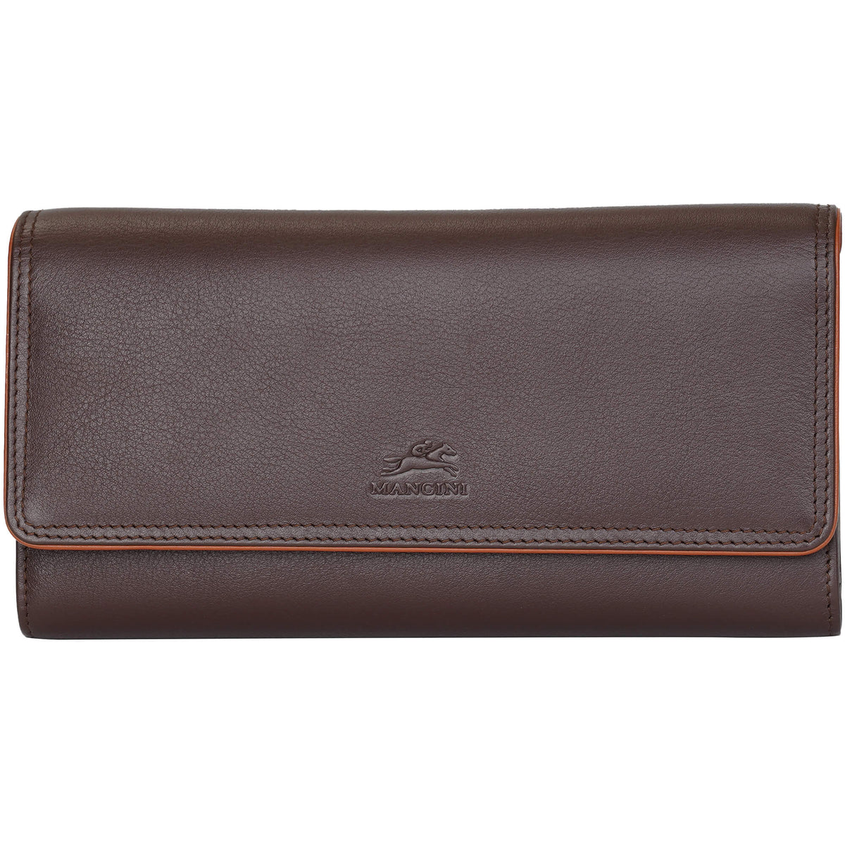 Mancini Wallets Brown Mancini Sonoma Women’s Quad fold Wallet with Enhanced RFID Protection
