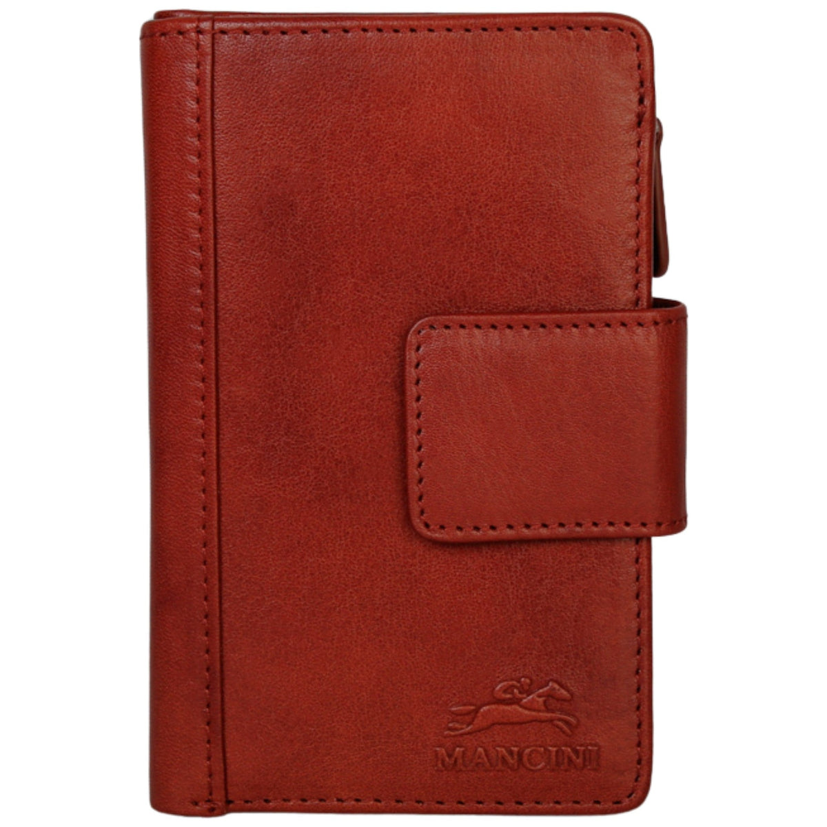 Mancini Wallets Cognac Mancini Pelle D’oro RFID Secure Medium Clutch Wallet