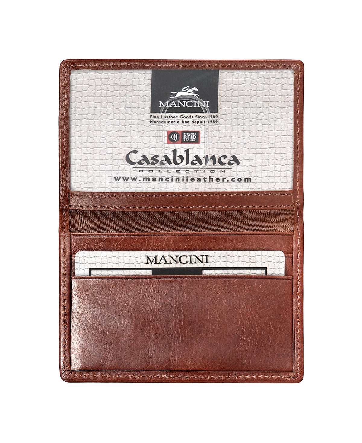 Mancini Wallets Mancini CASABLANCA Collection Men’s Zippered Wallet with Removable Passcase (RFID Secure)