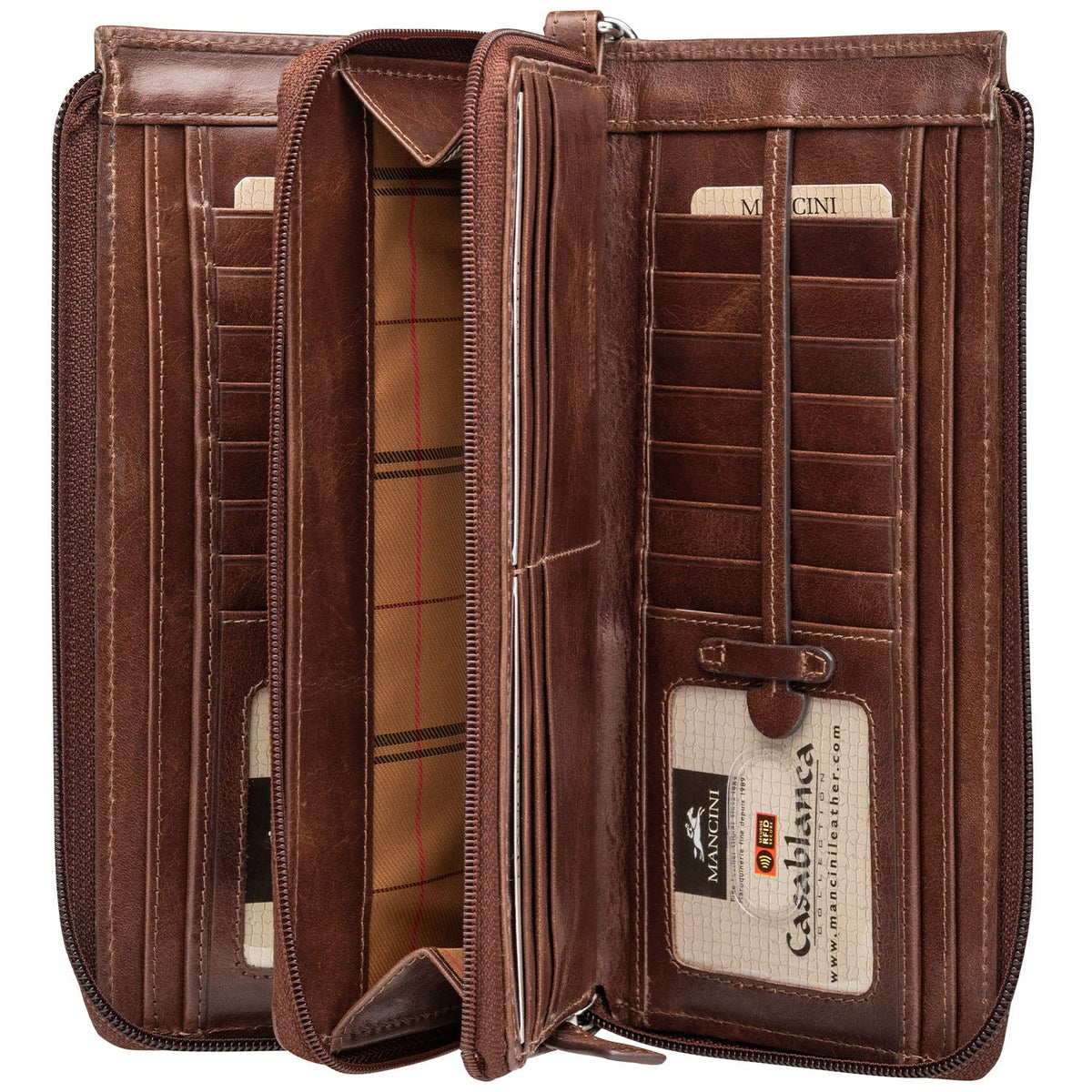 Mancini Wallets Mancini CASABLANCA Ladies` RFID Secure Trifold Wallet