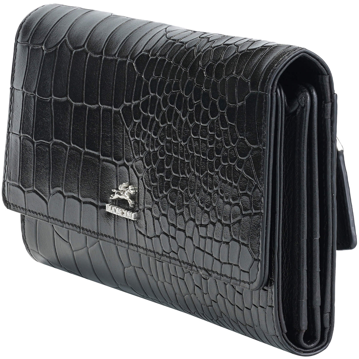 Mancini Wallets Mancini Croco2 Women’s Quad Fold Wallet with Enhanced RFID Security