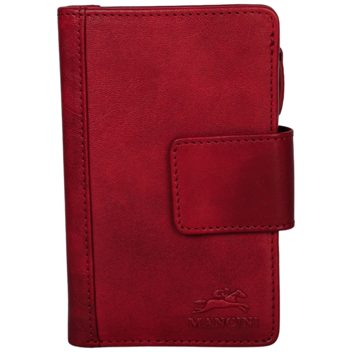 Mancini Wallets Red Mancini Pelle D’oro RFID Secure Medium Clutch Wallet