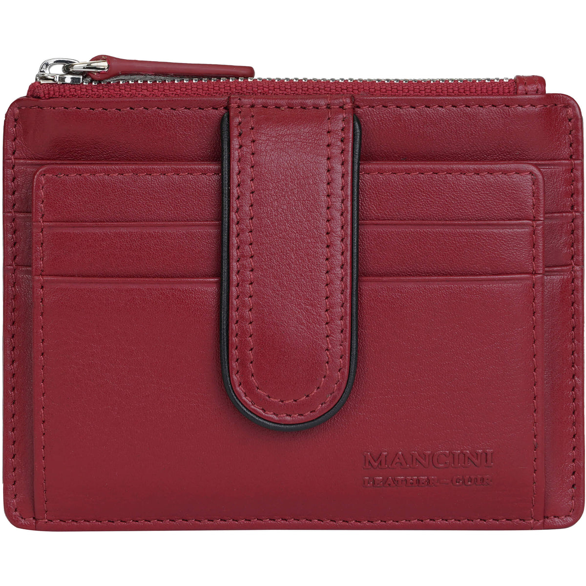Mancini Wallets Red Mancini Sonoma Women’s Card Case with Enhanced RFID Protection