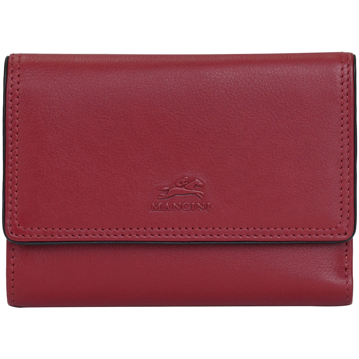 Mancini Wallets Red Mancini Sonoma Women’s Medium Clutch Wallet with Enhanced RFID Protection