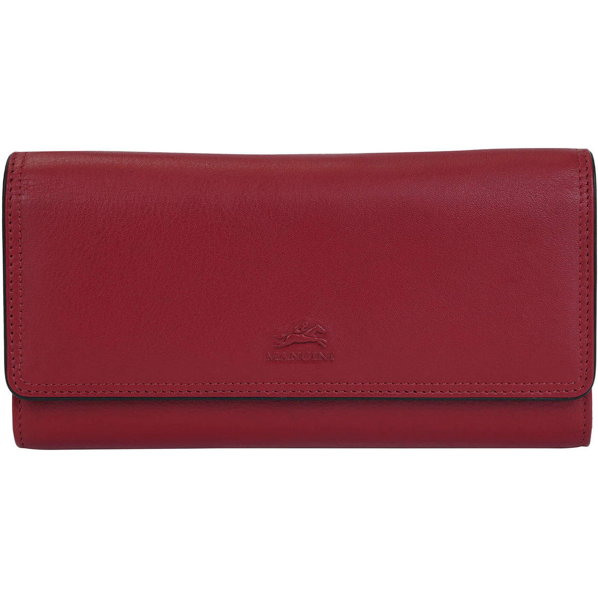 Mancini Wallets Red Mancini Sonoma Women’s Quad fold Wallet with Enhanced RFID Protection