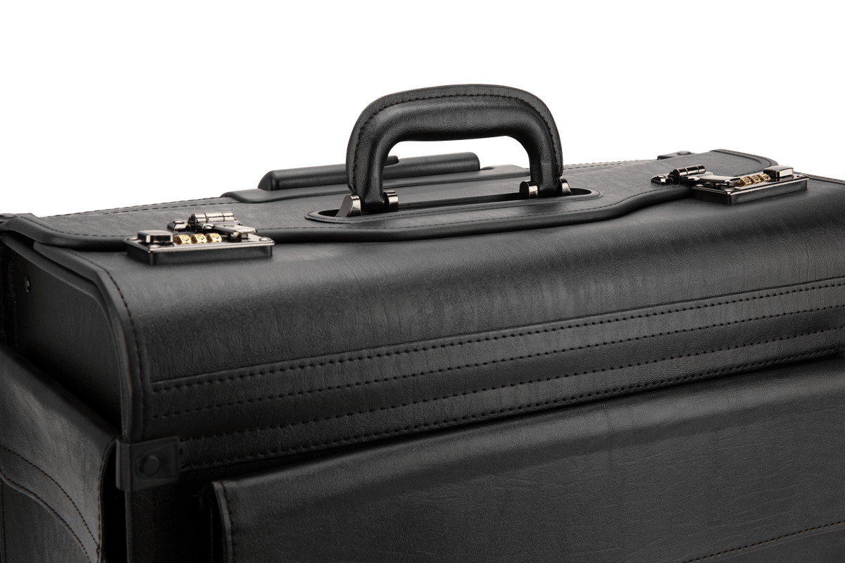 Nextech Briefcases Black Nextech Faux-Leather Rolling Catalog Case