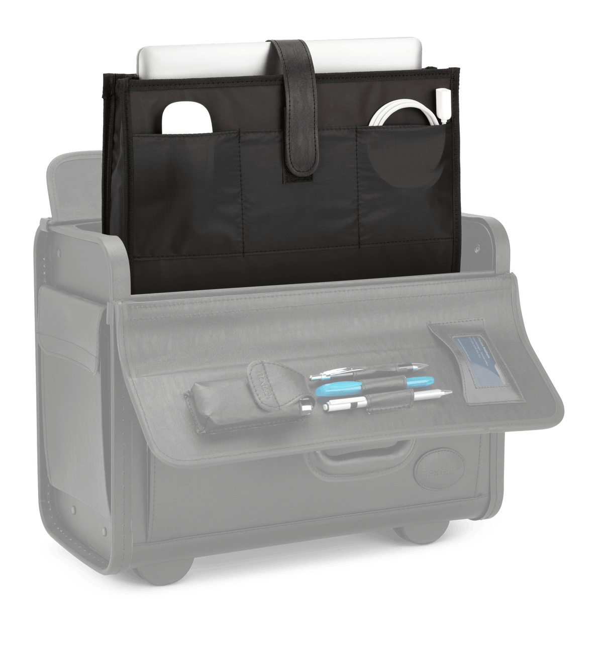 Nextech Briefcases Black Nextech Faux-Leather Rolling Catalog Case