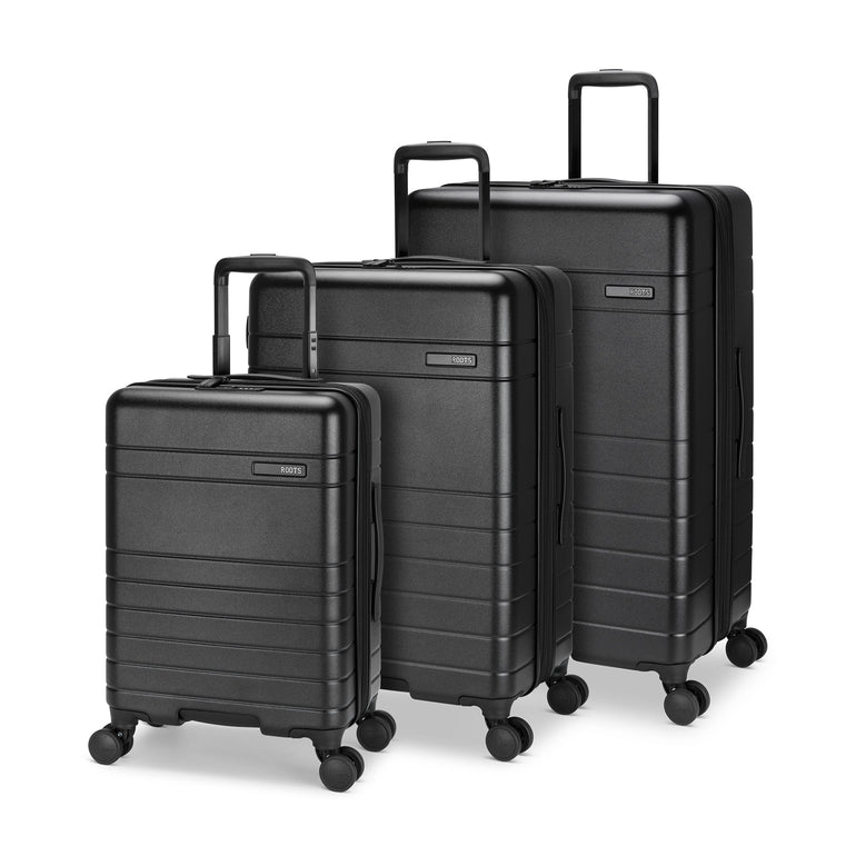 Roots Luggage Black Roots Travel Expandable Spinner 3-Piece Luggage Set