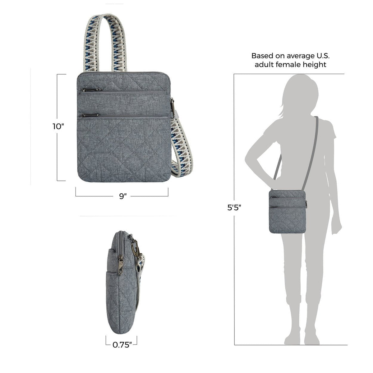Travelon Cross-Body Bag Travelon Anti-Theft Boho Slim Bag