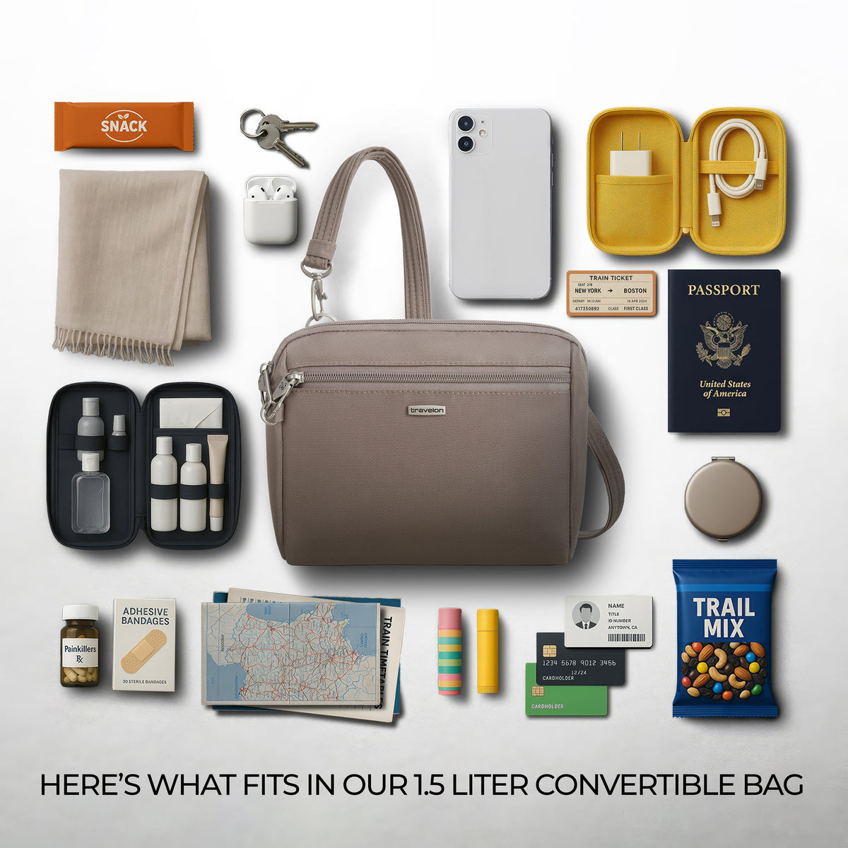 Travelon Cross-Body Bag Travelon Anti-Theft Classic Convertible Crossbody & Waist Pack