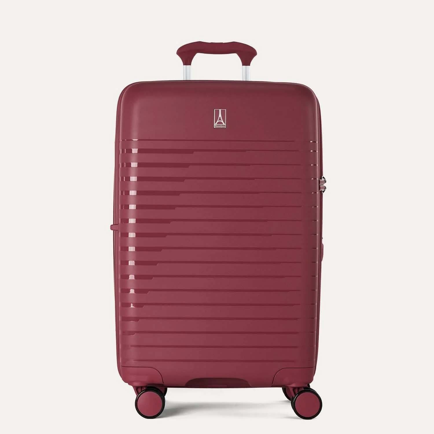 Travelpro Luggage Tibetan Red Travelpro Optima Expandable Check-In Spinner Medium Luggage